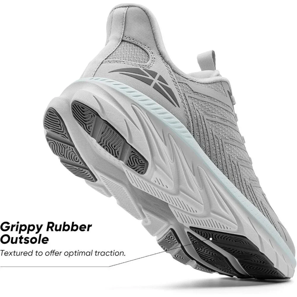 Women's Gray Blue Walking Shoes Comfort Breathable Non-Slip Gym Training Sneaker